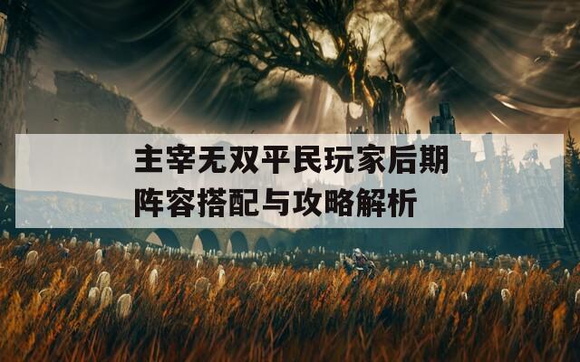 主宰无双平民玩家后期阵容搭配与攻略解析