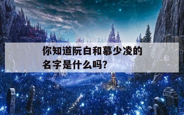 你知道阮白和慕少凌的名字是什么吗？