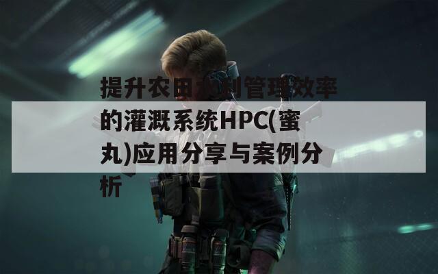 提升农田水利管理效率的灌溉系统HPC(蜜丸)应用分享与案例分析