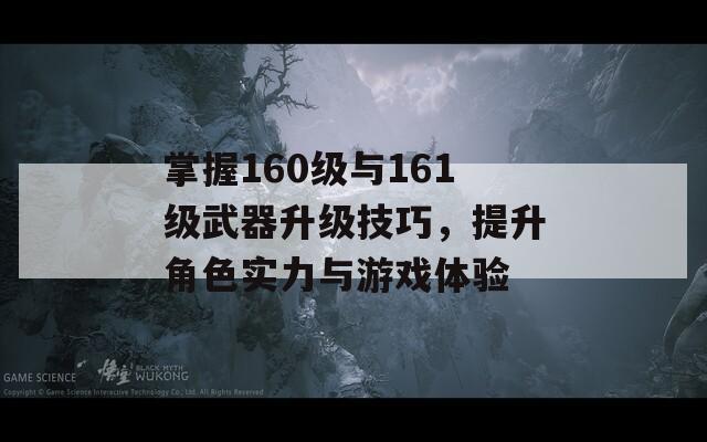 掌握160级与161级武器升级技巧，提升角色实力与游戏体验