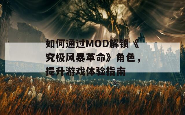 如何通过MOD解锁《究极风暴革命》角色，提升游戏体验指南