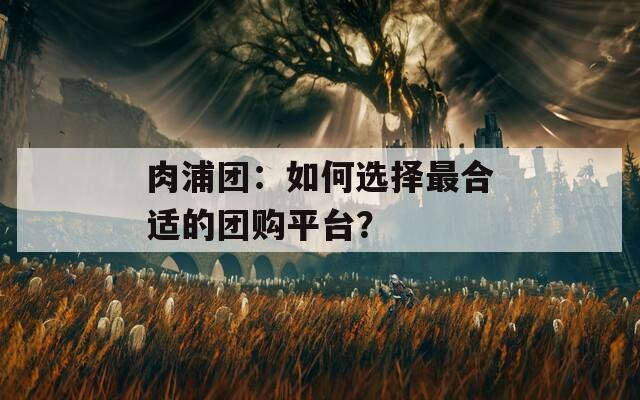 肉浦团：如何选择最合适的团购平台？