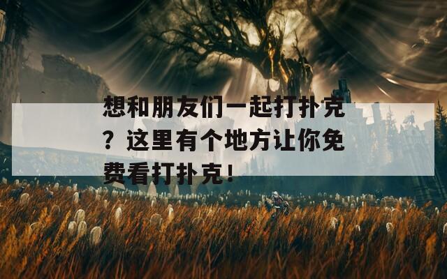 想和朋友们一起打扑克？这里有个地方让你免费看打扑克！